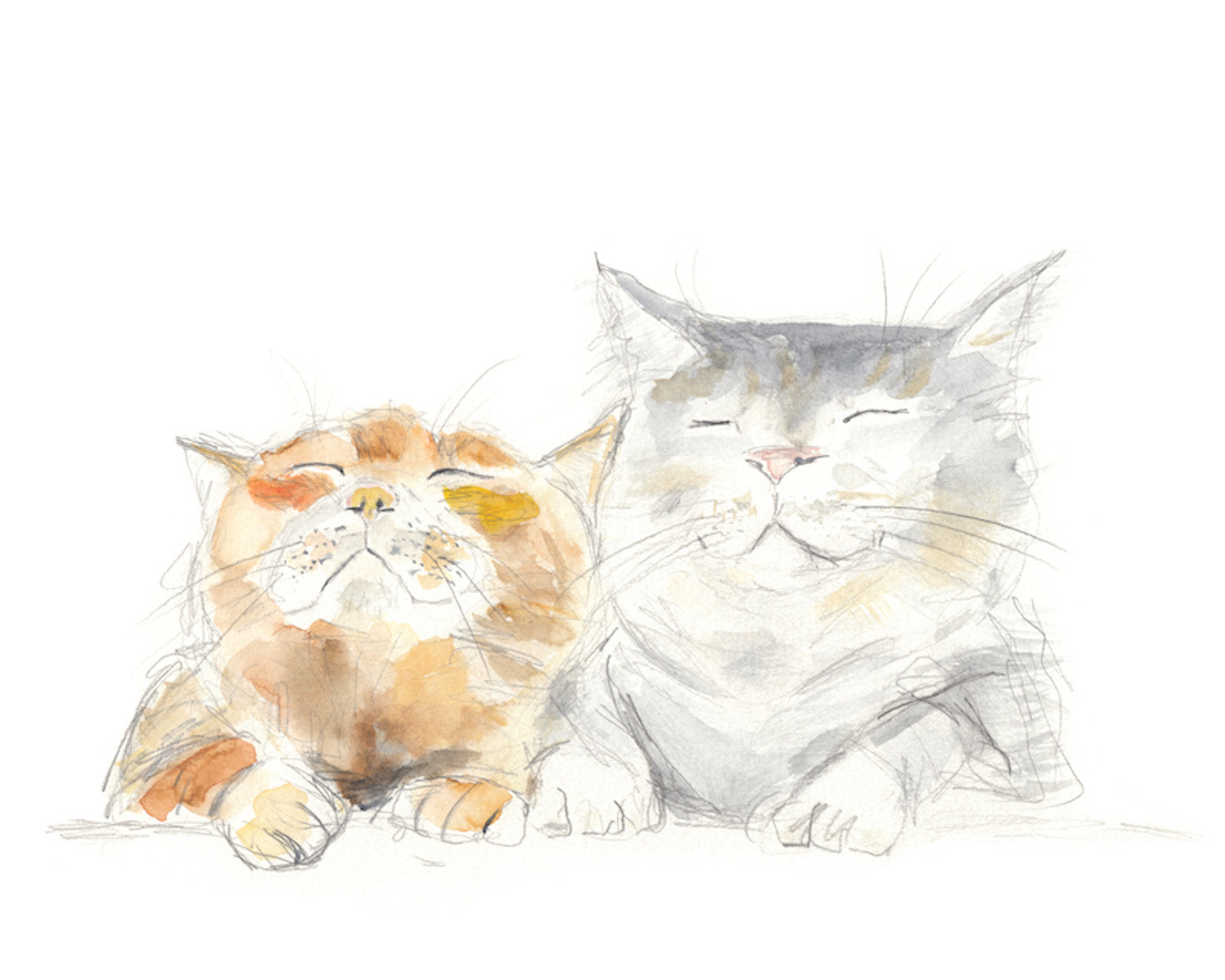 cat art, animal print, mindfulness gift, watercolor wall art