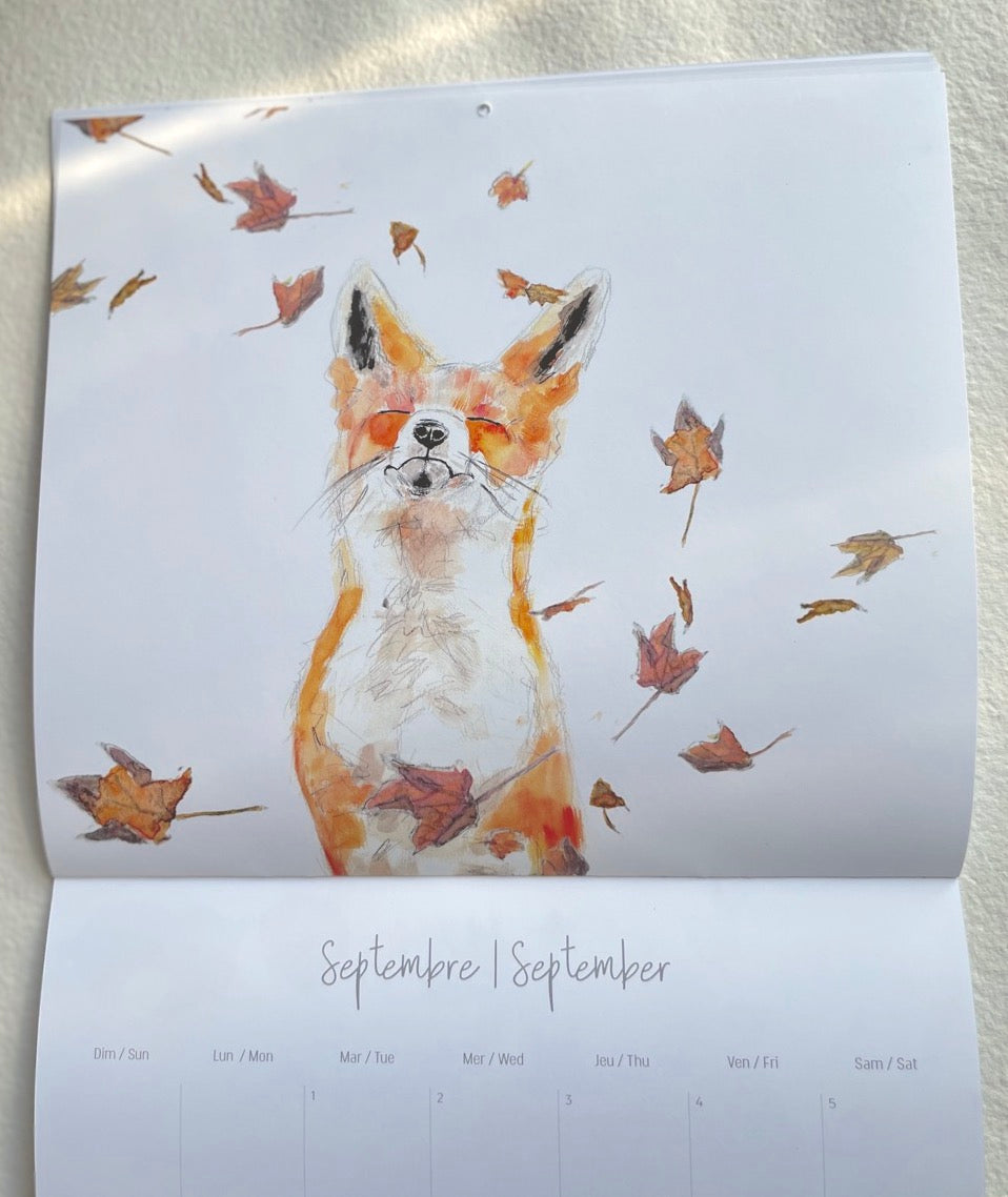 2026 Watercolor Calendar | *Get it early 20% OFF until sept 30th *| Monthly Animal Mural Calendar | 12-Month Illustrated | Made in Quebec