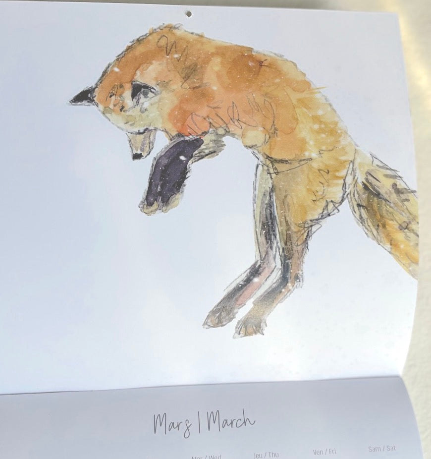 2026 Watercolor Calendar | *Get it early 20% OFF until sept 30th *| Monthly Animal Mural Calendar | 12-Month Illustrated | Made in Quebec