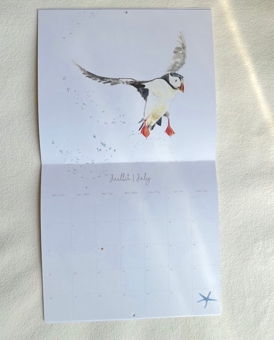 2026 Watercolor Calendar | *Get it early 20% OFF until sept 30th *| Monthly Animal Mural Calendar | 12-Month Illustrated | Made in Quebec