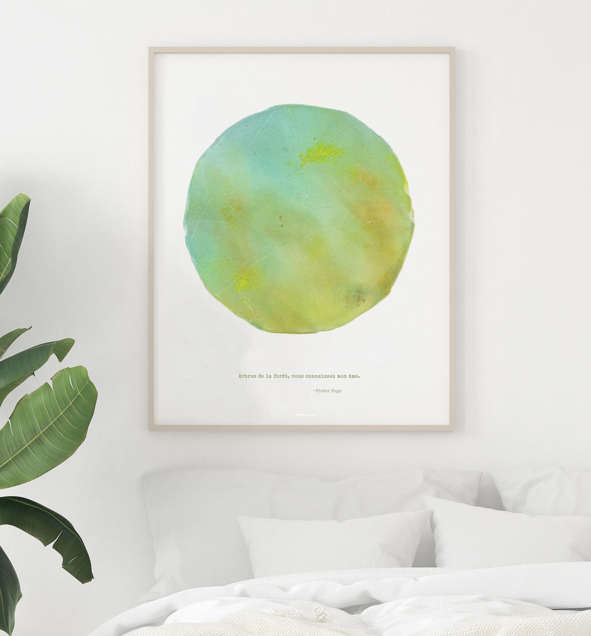 Mantra Circle, Victor Hugo Quote, Forest, Trees, minimalist wall art decoration