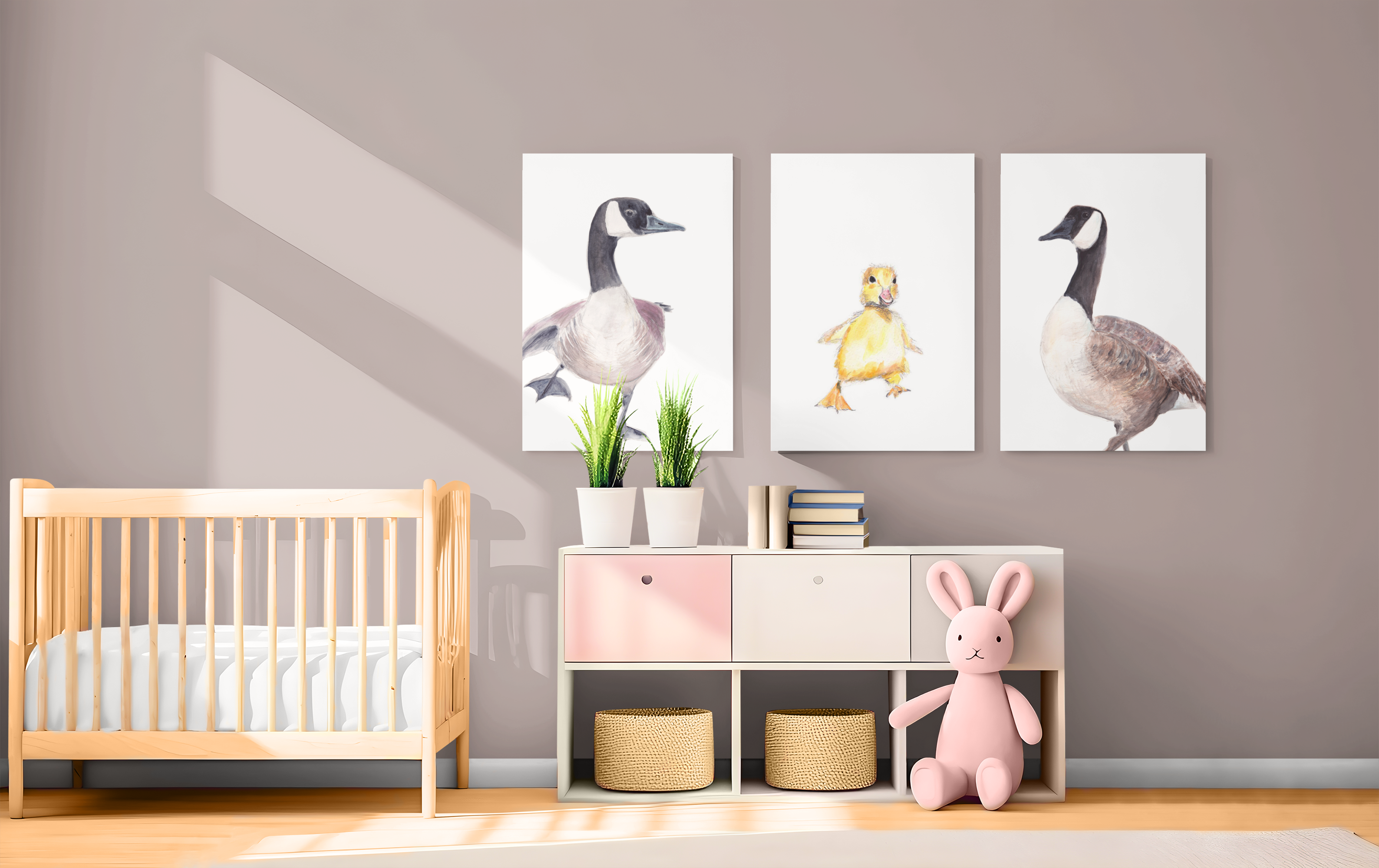 Baby duck, Cute Duckling, painting, watercolor, baby animals art print by Sophie Dufresne Guindon