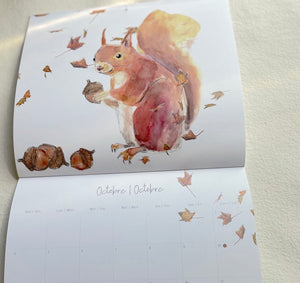 2026 Watercolor Calendar | *Get it early 20% OFF until sept 30th *| Monthly Animal Mural Calendar | 12-Month Illustrated | Made in Quebec