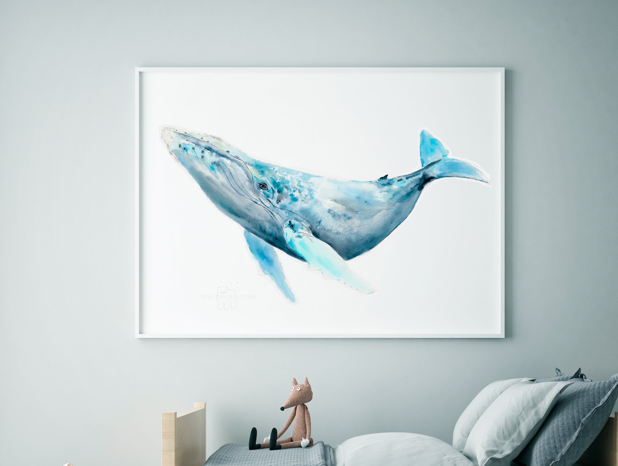Baleine à bosses, affiche décorative giclée