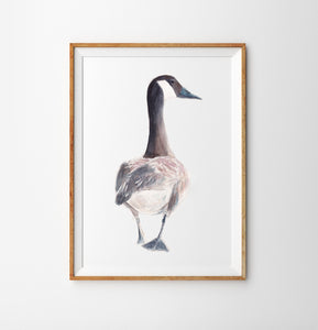 Calm wild goose Painting art print, birds wall decor, animals prints