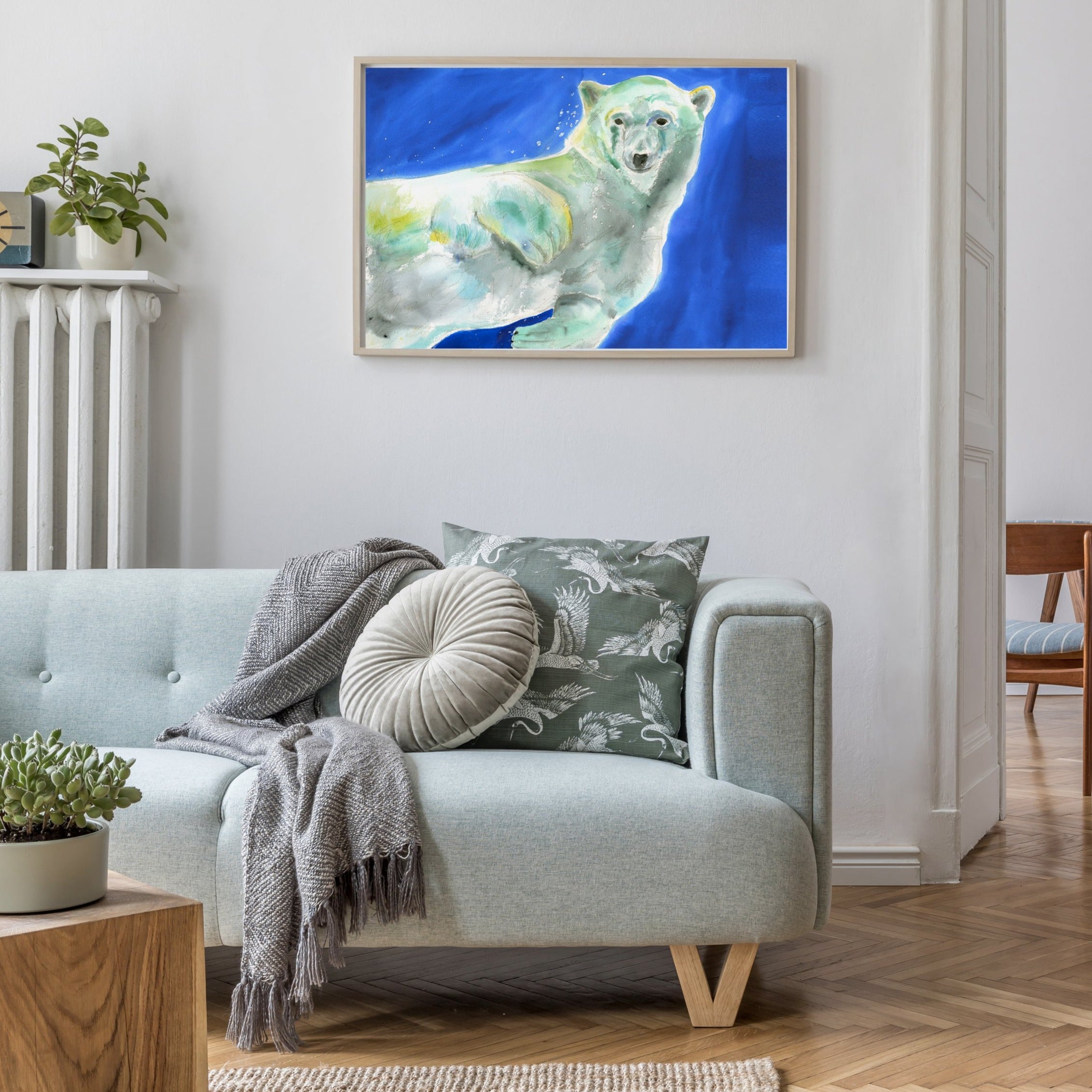 Plongée, ours polaire, giclée, impression d'Art