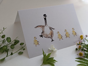 Goose & Babies Greeting card