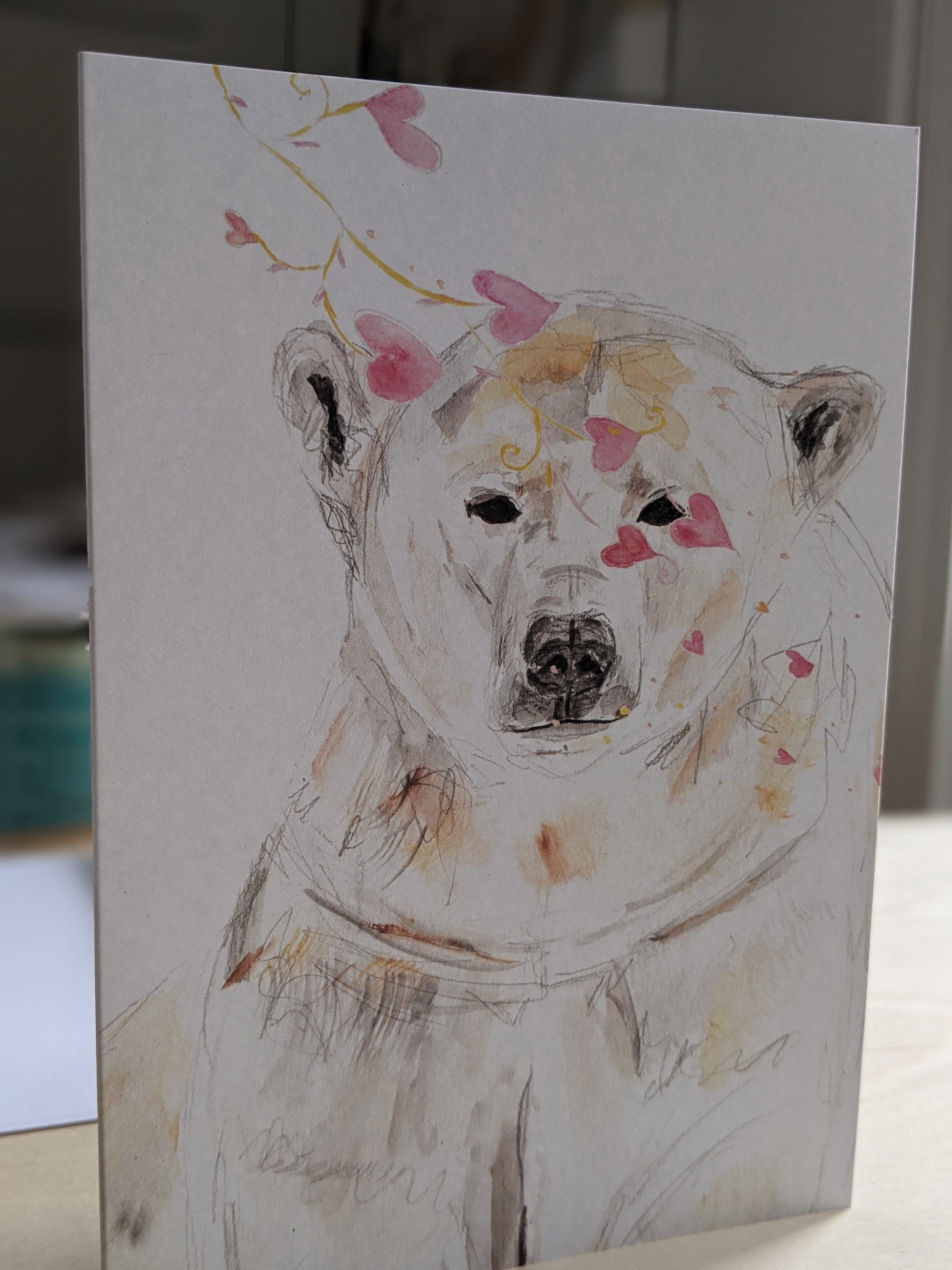 Greeting card, all occasions greeting card, Full of love strong polar bear