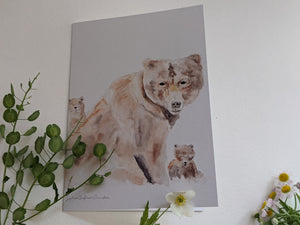 MAMA BEAR  & BABIES greeting card
