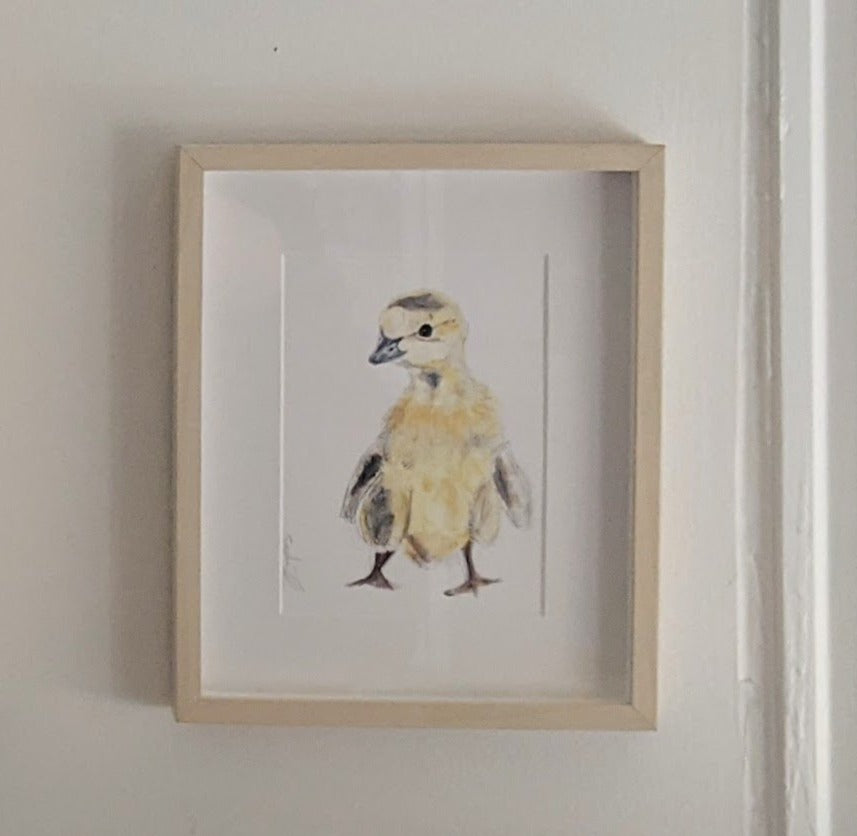 wall art art print of a sweet little goose cheek, made from Sophie Dufresne Guindon original watercolor