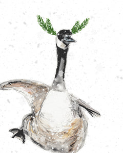Canada goose greeting card, Holiday Christmas greeting card