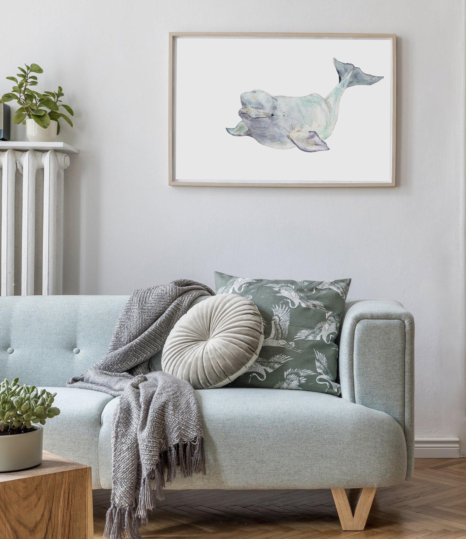 BELUGA Whale Art print, ocean wall decor