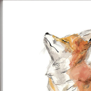 Aquarelle Fox, impression d’art Fox, vers le haut