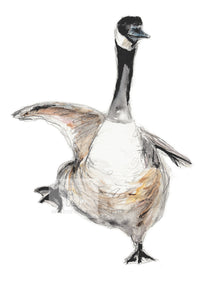 Canadian goose Painting art print, birds wall decor, animals prints