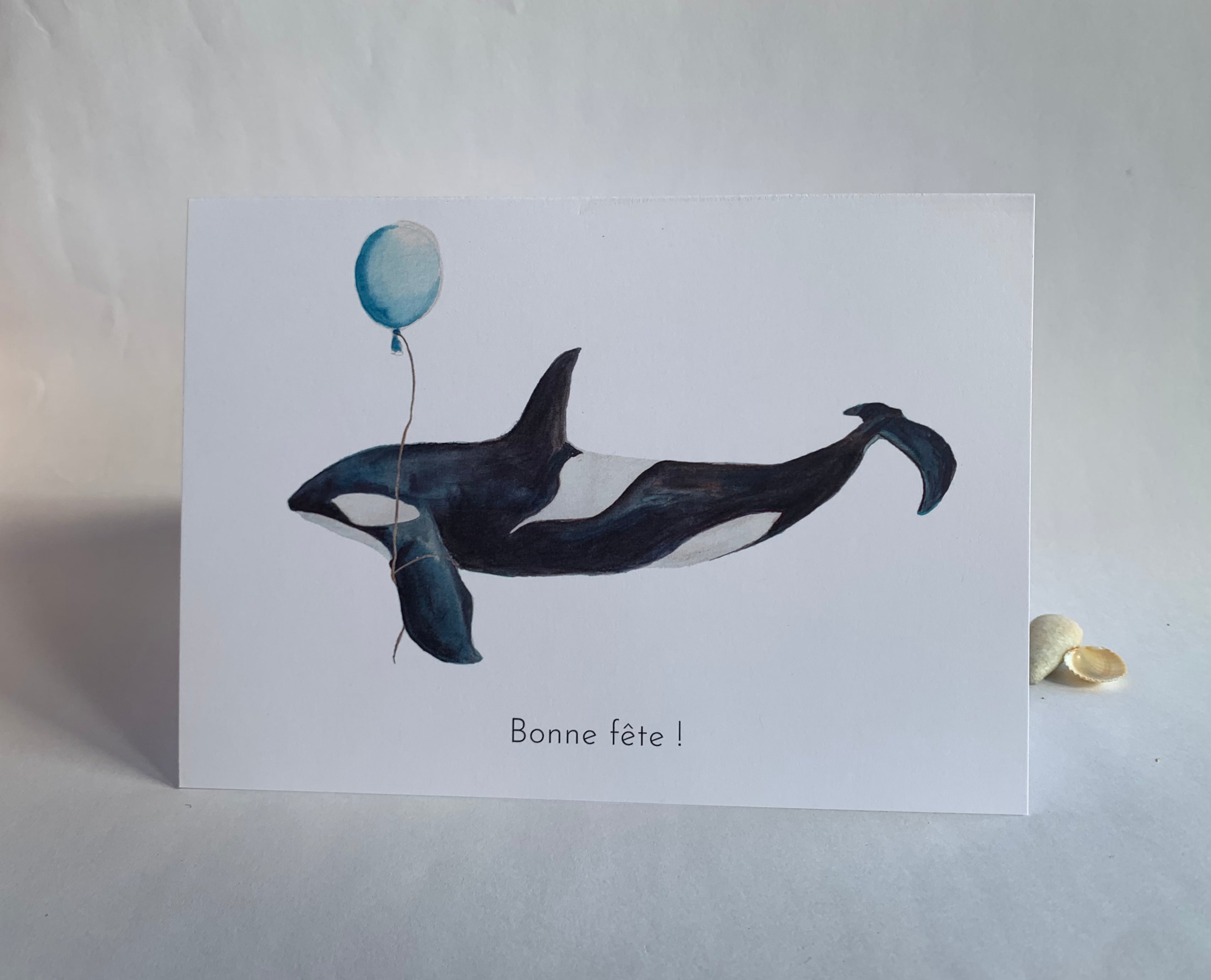 Carte de voeux Orca Birthday, Français ou carte vierge